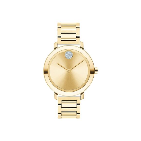 MOVADO Ladies Bold Swiss Quartz Stainless Steel Mother-of-Pearl Dial Watch, New! - Picture 1 of 7